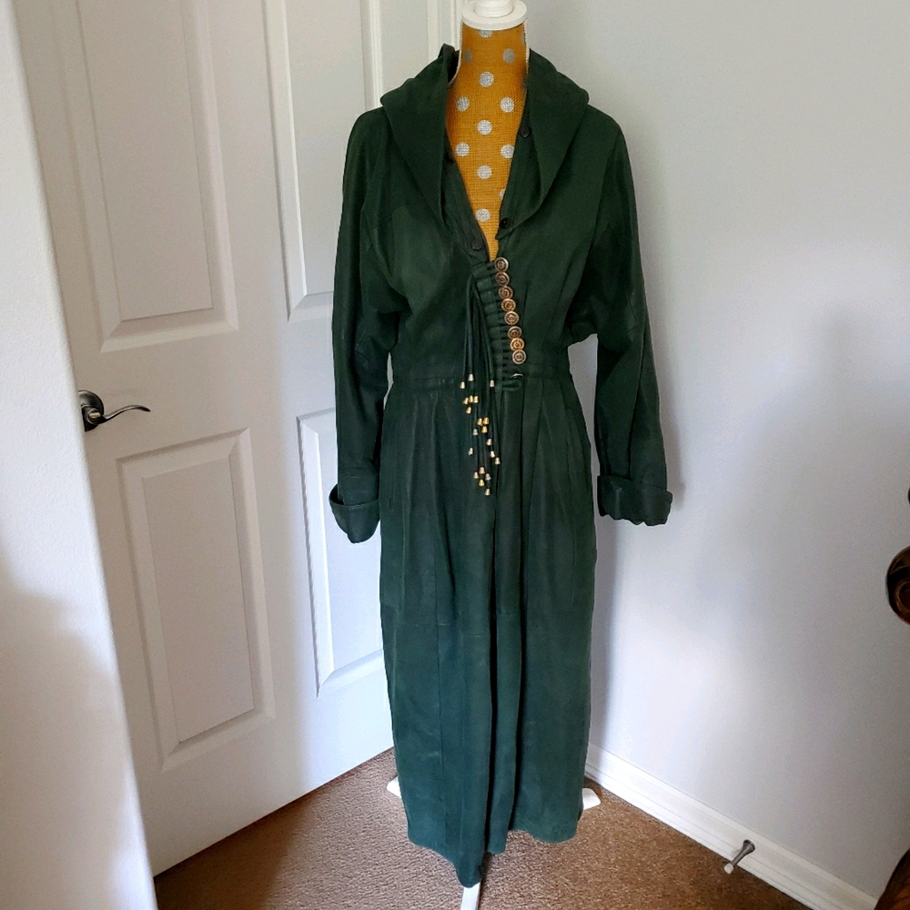 Lether vintage Trench coat size S-M